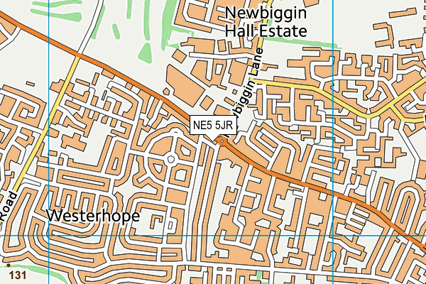 NE5 5JR map - OS VectorMap District (Ordnance Survey)