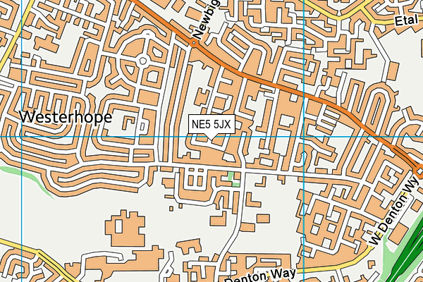 NE5 5JX map - OS VectorMap District (Ordnance Survey)