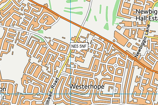NE5 5NF map - OS VectorMap District (Ordnance Survey)