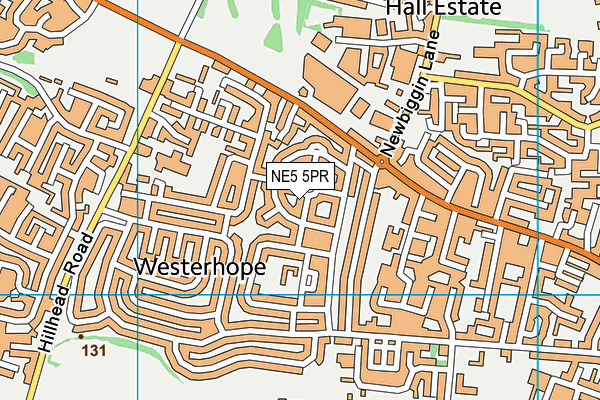 NE5 5PR map - OS VectorMap District (Ordnance Survey)