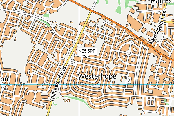 NE5 5PT map - OS VectorMap District (Ordnance Survey)