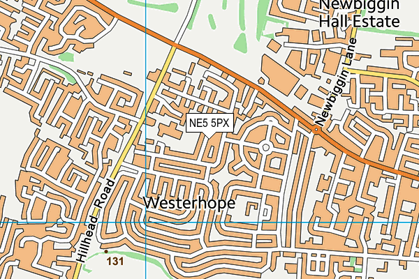 NE5 5PX map - OS VectorMap District (Ordnance Survey)