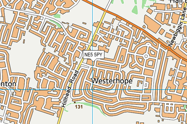 NE5 5PY map - OS VectorMap District (Ordnance Survey)