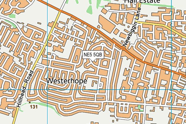 NE5 5QB map - OS VectorMap District (Ordnance Survey)