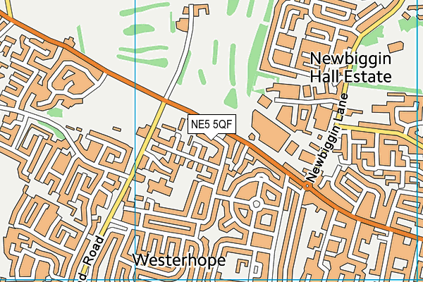 NE5 5QF map - OS VectorMap District (Ordnance Survey)