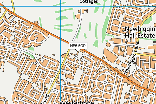 NE5 5QP map - OS VectorMap District (Ordnance Survey)