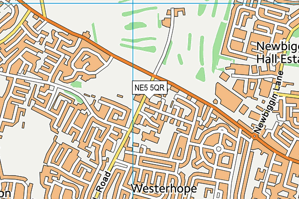 NE5 5QR map - OS VectorMap District (Ordnance Survey)