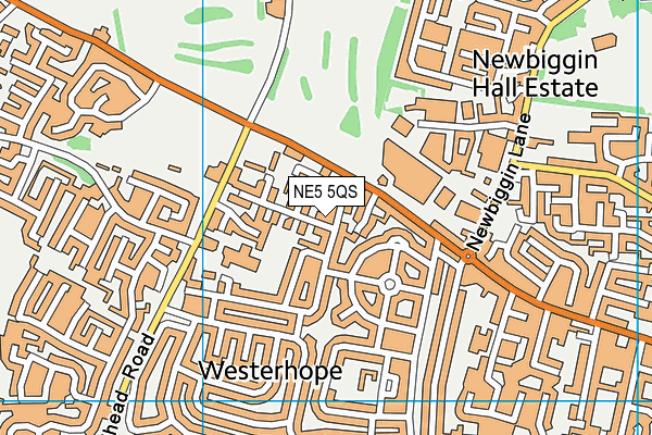 NE5 5QS map - OS VectorMap District (Ordnance Survey)