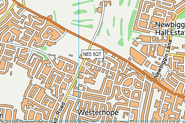 NE5 5QT map - OS VectorMap District (Ordnance Survey)