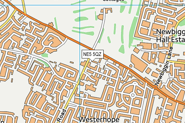 NE5 5QZ map - OS VectorMap District (Ordnance Survey)