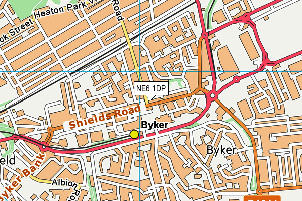 NE6 1DP map - OS VectorMap District (Ordnance Survey)