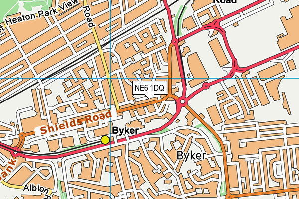 NE6 1DQ map - OS VectorMap District (Ordnance Survey)