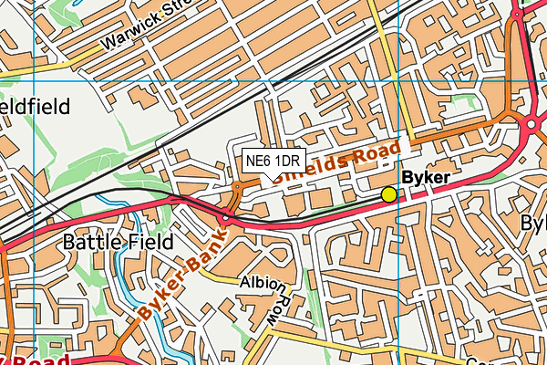 NE6 1DR map - OS VectorMap District (Ordnance Survey)