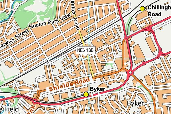 NE6 1SB map - OS VectorMap District (Ordnance Survey)