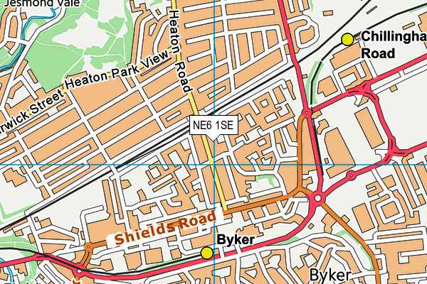 NE6 1SE map - OS VectorMap District (Ordnance Survey)