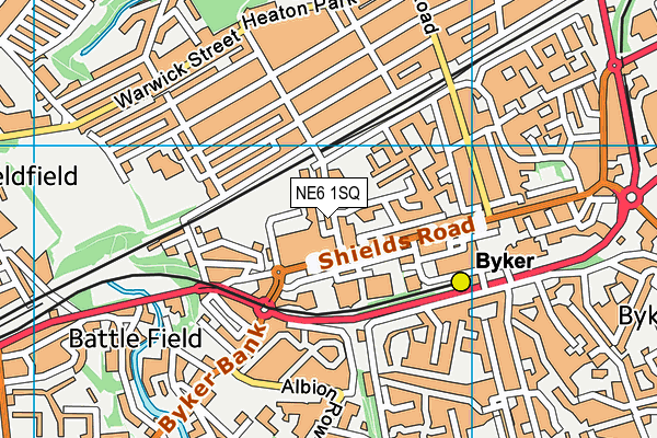 NE6 1SQ map - OS VectorMap District (Ordnance Survey)