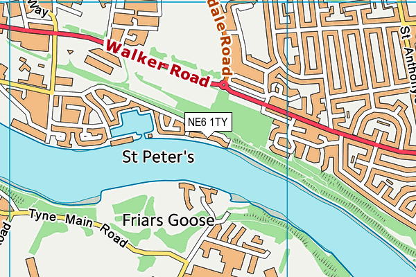 NE6 1TY map - OS VectorMap District (Ordnance Survey)