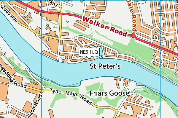 NE6 1UQ map - OS VectorMap District (Ordnance Survey)