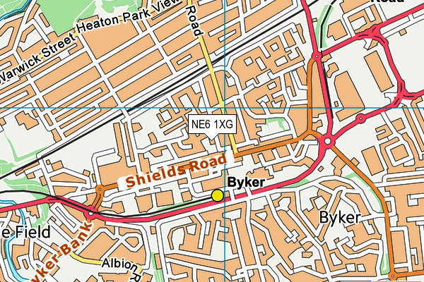 NE6 1XG map - OS VectorMap District (Ordnance Survey)