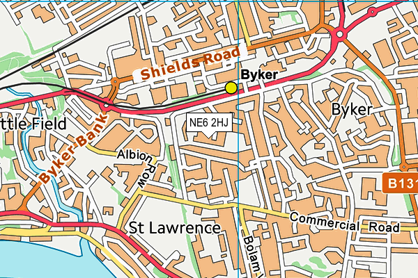 NE6 2HJ map - OS VectorMap District (Ordnance Survey)