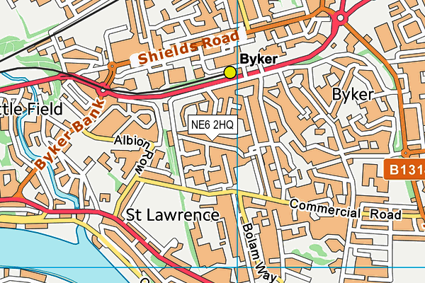 NE6 2HQ map - OS VectorMap District (Ordnance Survey)