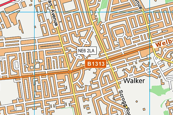 NE6 2LA map - OS VectorMap District (Ordnance Survey)