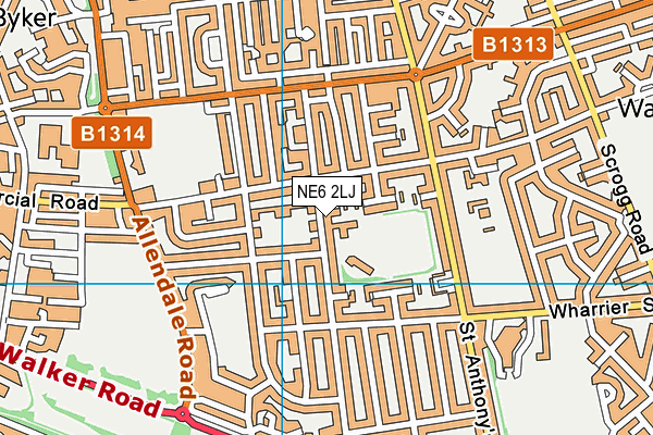 NE6 2LJ map - OS VectorMap District (Ordnance Survey)