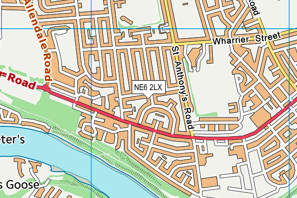 NE6 2LX map - OS VectorMap District (Ordnance Survey)