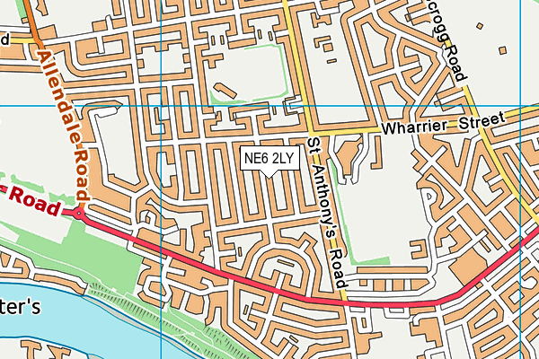 NE6 2LY map - OS VectorMap District (Ordnance Survey)