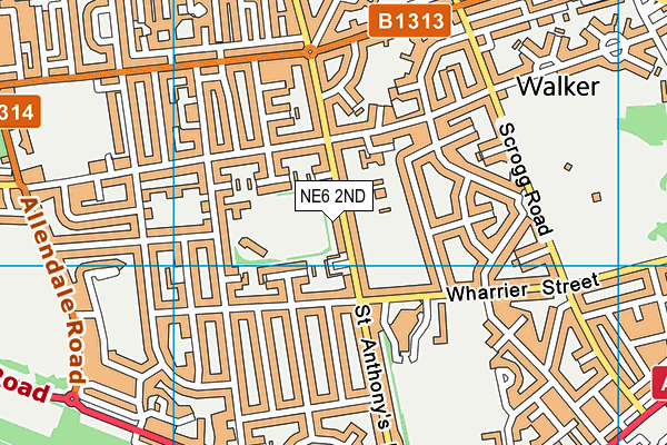 NE6 2ND map - OS VectorMap District (Ordnance Survey)