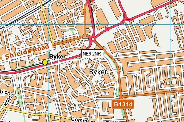 NE6 2NR map - OS VectorMap District (Ordnance Survey)