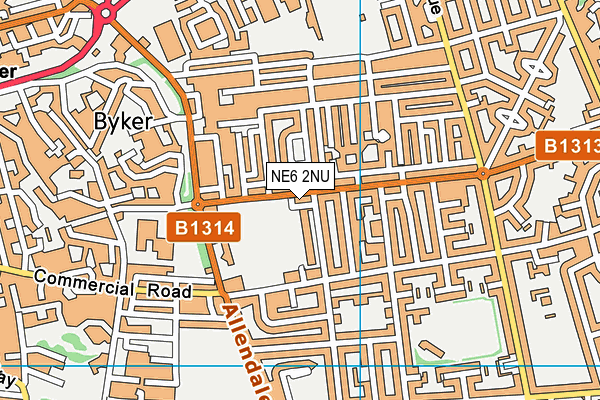 NE6 2NU map - OS VectorMap District (Ordnance Survey)