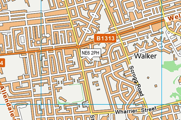 NE6 2PH map - OS VectorMap District (Ordnance Survey)