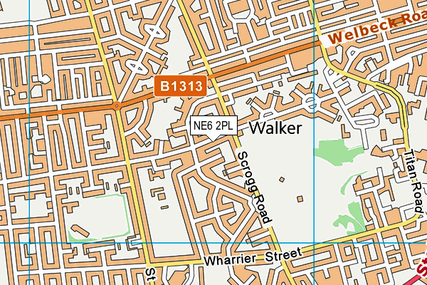 NE6 2PL map - OS VectorMap District (Ordnance Survey)