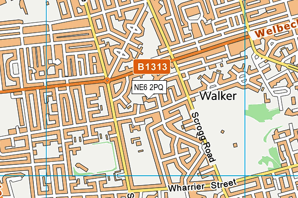 NE6 2PQ map - OS VectorMap District (Ordnance Survey)