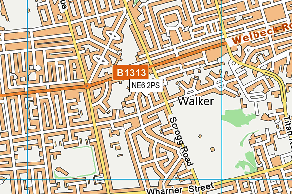 NE6 2PS map - OS VectorMap District (Ordnance Survey)