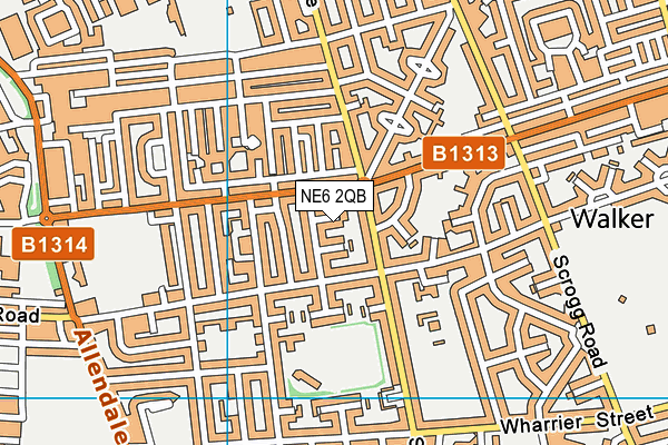 NE6 2QB map - OS VectorMap District (Ordnance Survey)