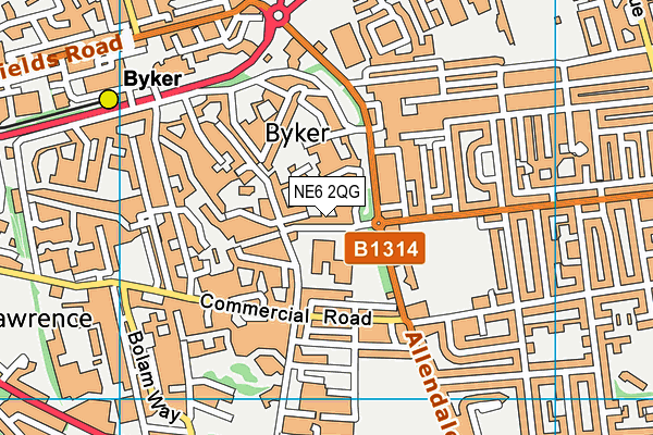 NE6 2QG map - OS VectorMap District (Ordnance Survey)