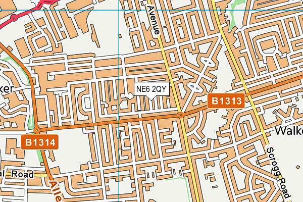 NE6 2QY map - OS VectorMap District (Ordnance Survey)