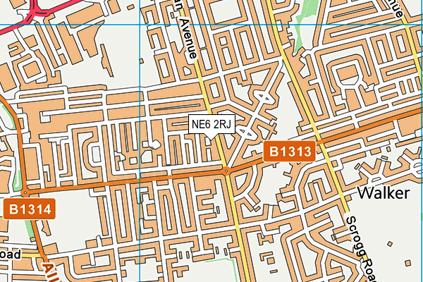 NE6 2RJ map - OS VectorMap District (Ordnance Survey)