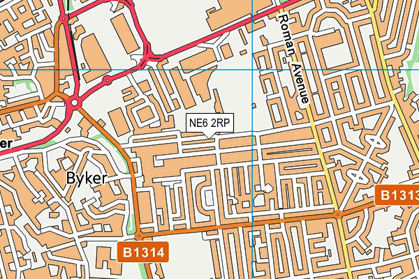 NE6 2RP map - OS VectorMap District (Ordnance Survey)