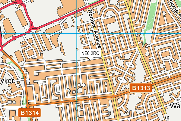 NE6 2RQ map - OS VectorMap District (Ordnance Survey)