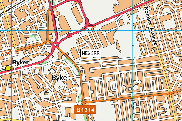 NE6 2RR map - OS VectorMap District (Ordnance Survey)