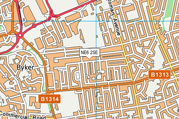 NE6 2SE map - OS VectorMap District (Ordnance Survey)