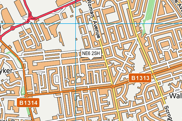 NE6 2SH map - OS VectorMap District (Ordnance Survey)