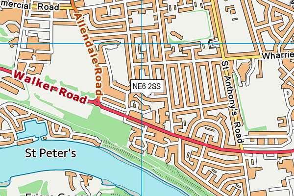 NE6 2SS map - OS VectorMap District (Ordnance Survey)