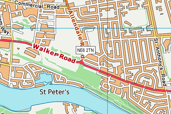 NE6 2TN map - OS VectorMap District (Ordnance Survey)