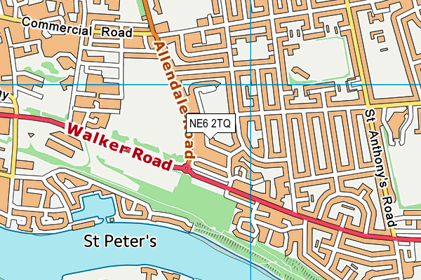 NE6 2TQ map - OS VectorMap District (Ordnance Survey)