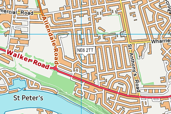 NE6 2TT map - OS VectorMap District (Ordnance Survey)