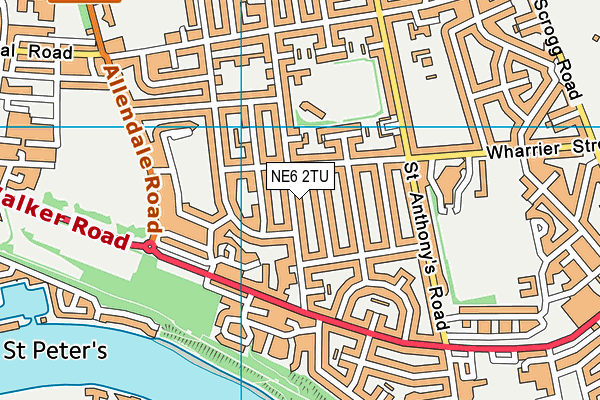 NE6 2TU map - OS VectorMap District (Ordnance Survey)